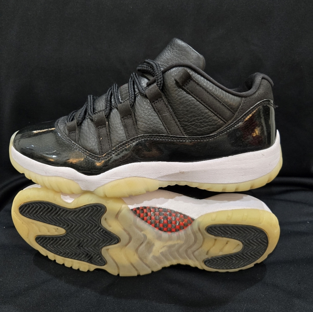 Nike Air Jordan 11 Low 72-10 Black and White Low-Top Sneakers